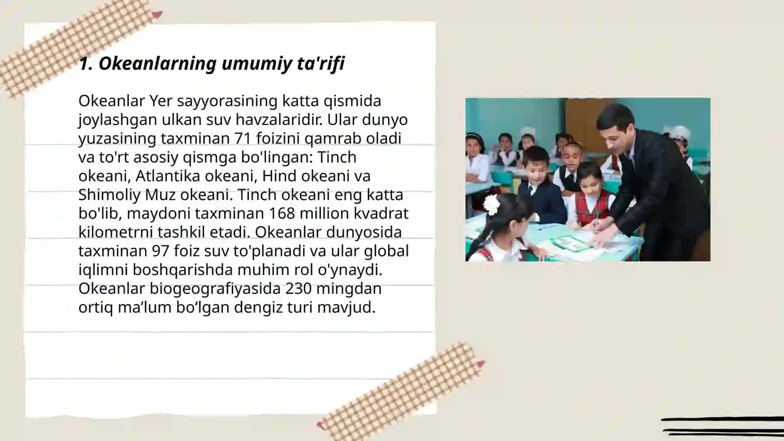Okeanlar haqida umumiy savollar va javoblari test 3