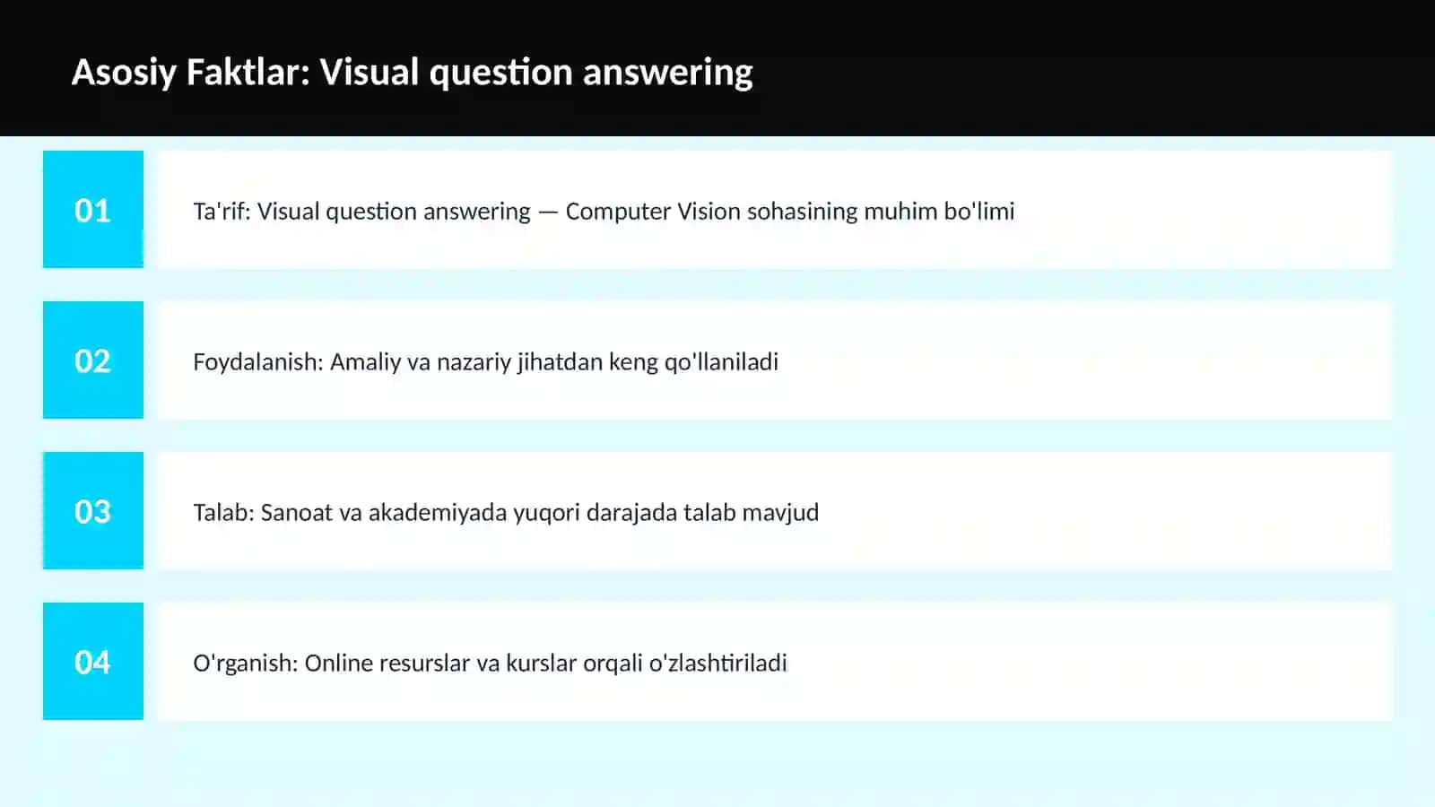 Visual question answering 3