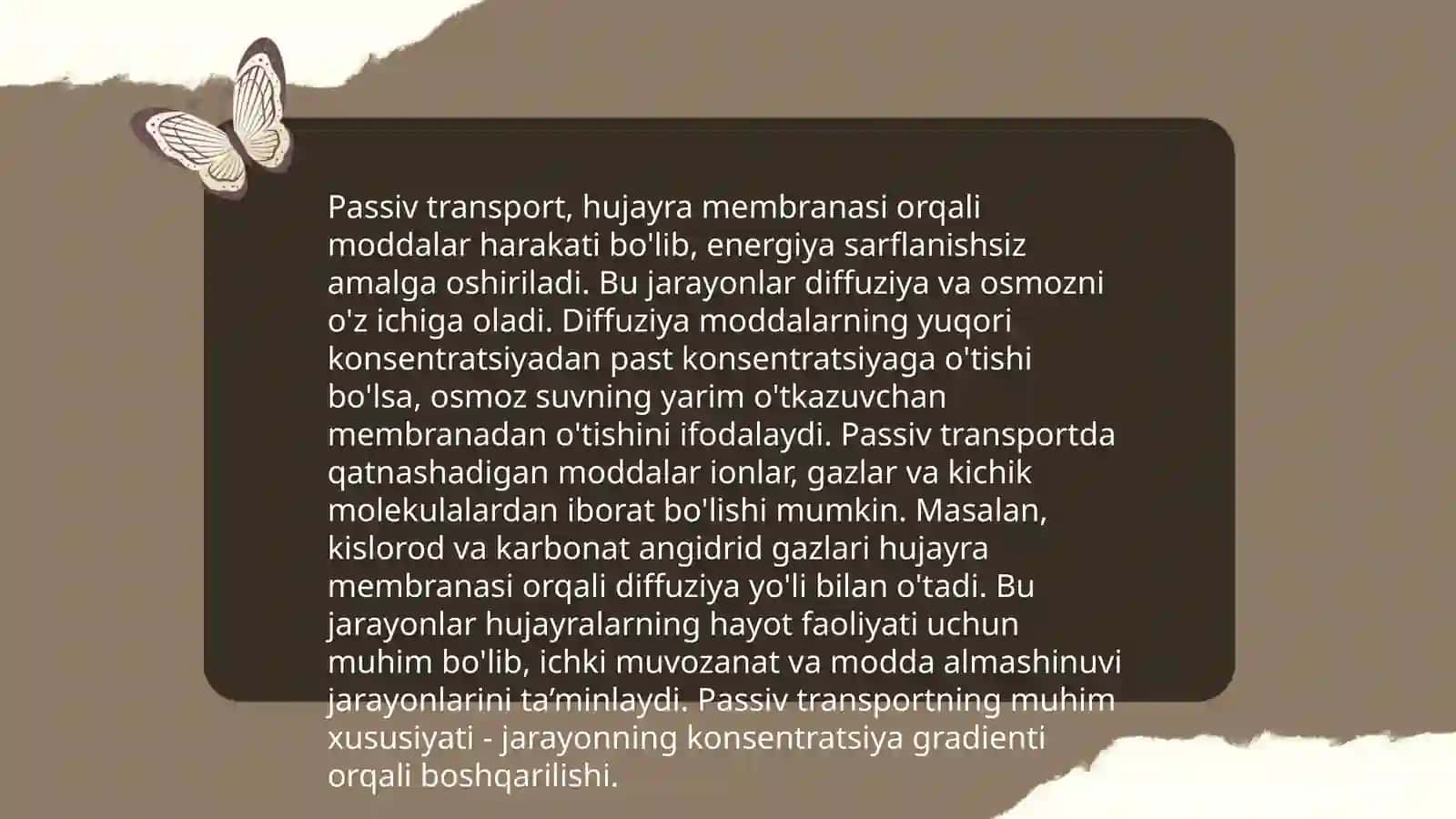Membranalar orqali transport mexanizmi. Boshqaruvchi ion kanallari. Onkagenlar, suppressor genlar va apoptoz 3