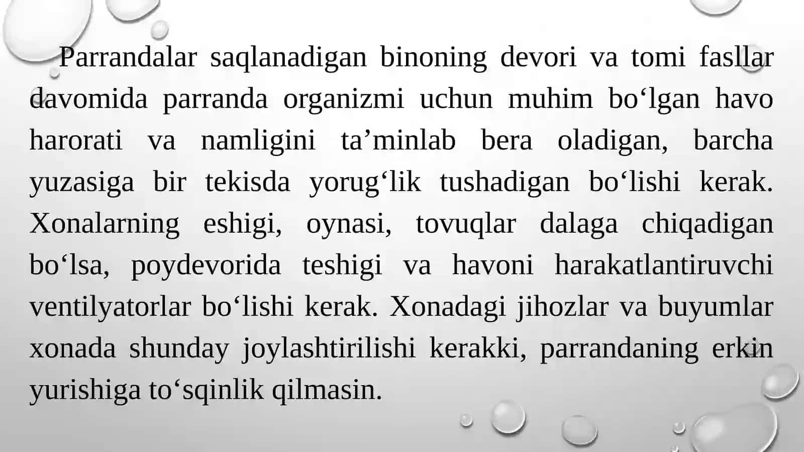 Parrandalarni asrash va oziqlantirish texnologiyalari 3