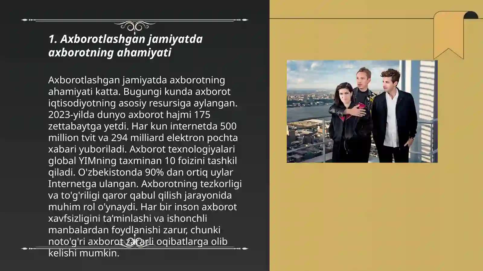 Axborotlashgan jamiyatda axborotning o'rni hamda erkinligi 3