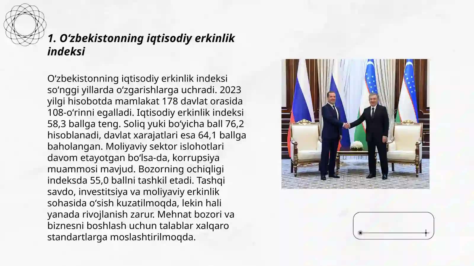 O'zbekiston Respublikasining xalqaro reyting va indeksiyalardagi o'rni va nufuzini ortib borishi 3