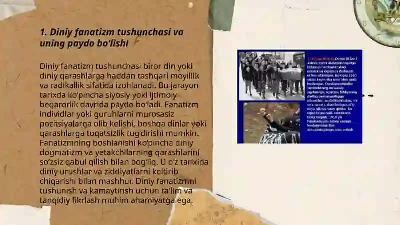 Diniy fanatizm, ekstremizm, fundamentalizm, terrorizmning tarixi va ularning hozirgi davrda xavfsizlikga tahdidi 3