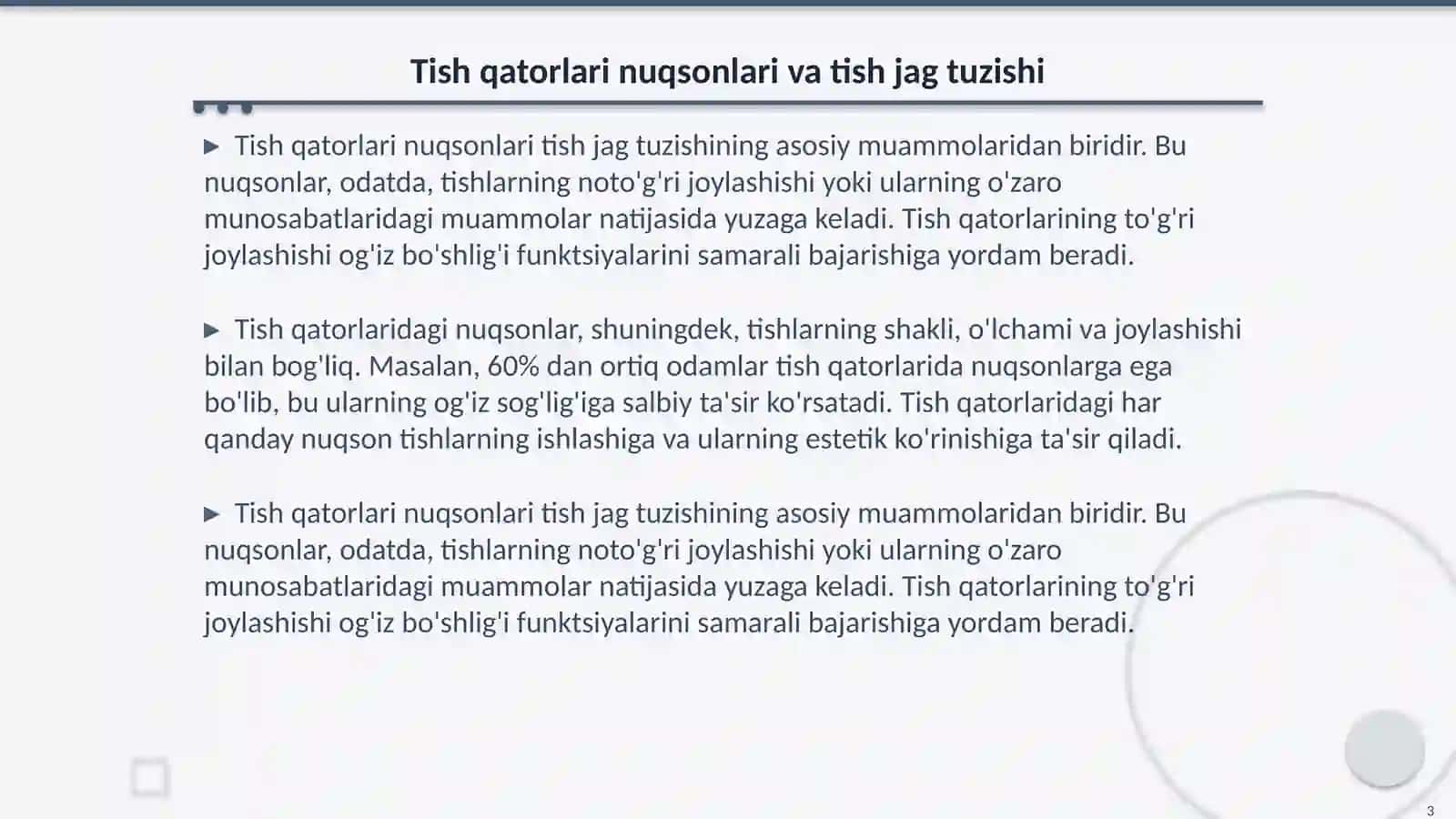 Tish qatorlari nuqsoni natijasida yuzaga keladigan tish jag tuzimidagi patologik ozgarishlar 3