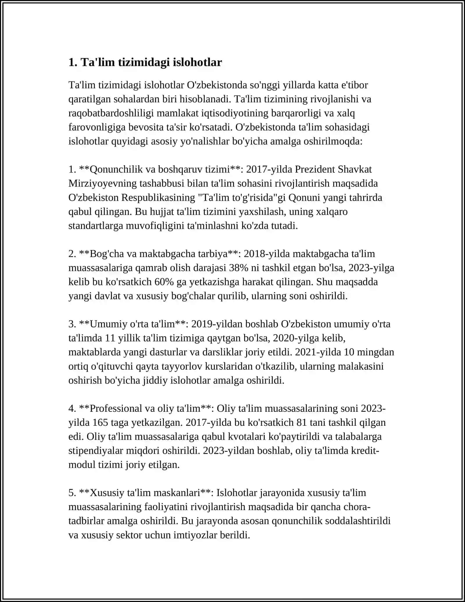 O‘ZBEKISTON RESPUPLIKASIDA IJTIMOIY SOHADAGI ISLOHATLAR 3