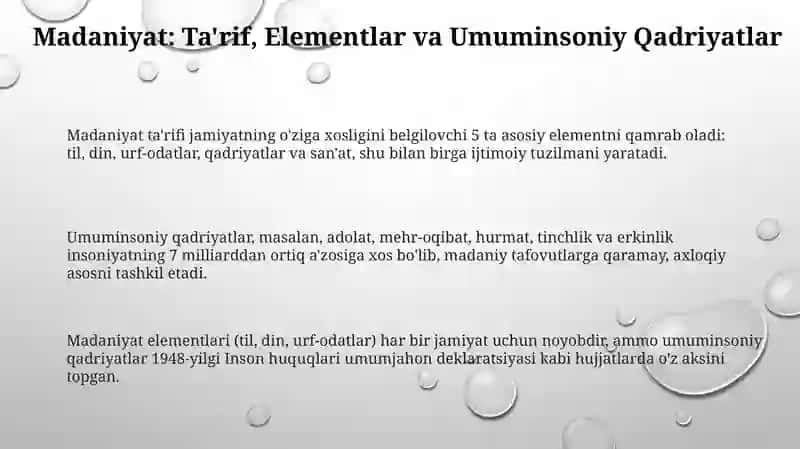 Dunyo xalqlari madaniyatidagi umumiylik va farqlar 3