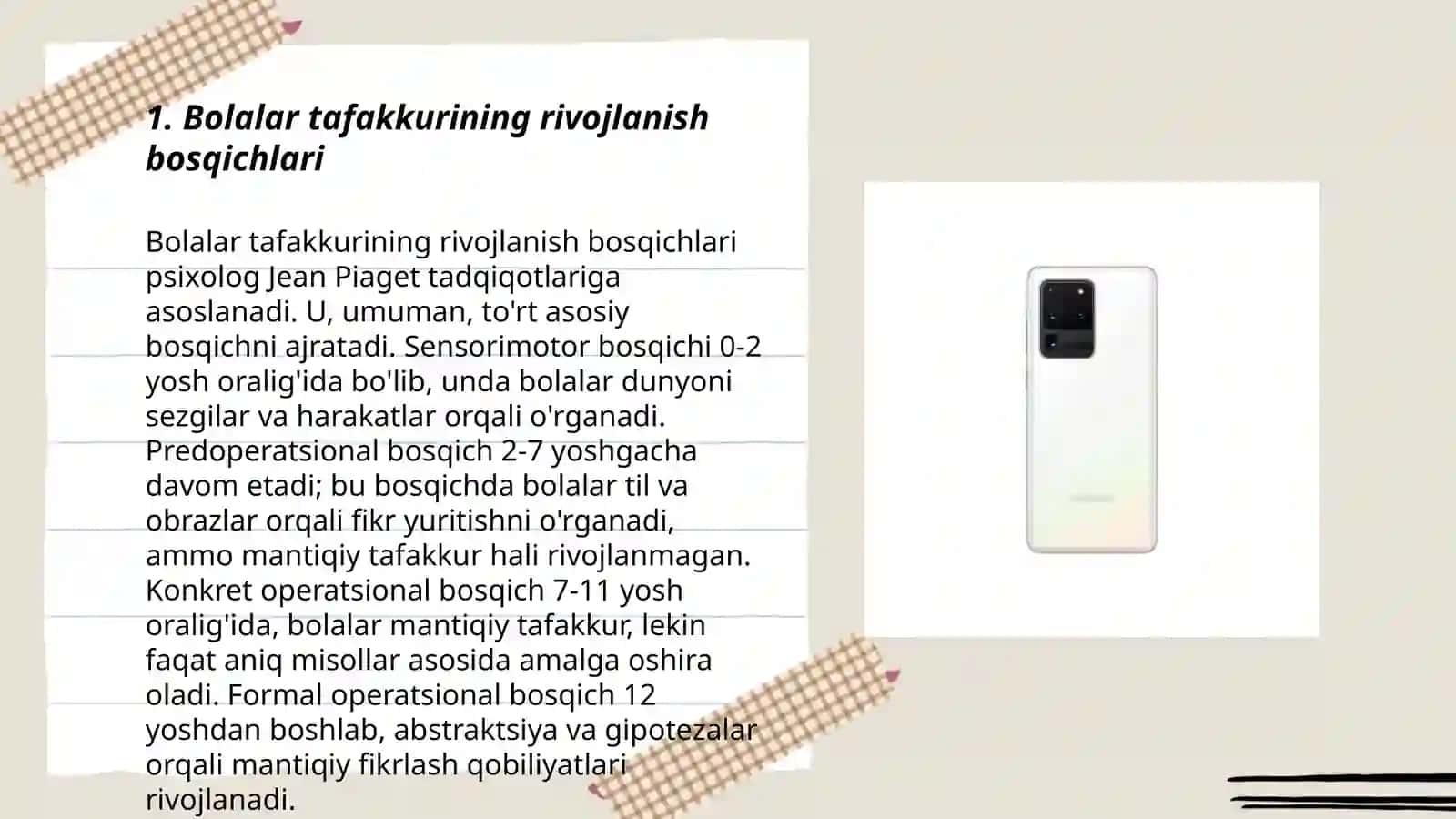 Bolalar tafakkuri va uning individual hususiyatlari va tafakkur turini baholash uchun metodlar 3