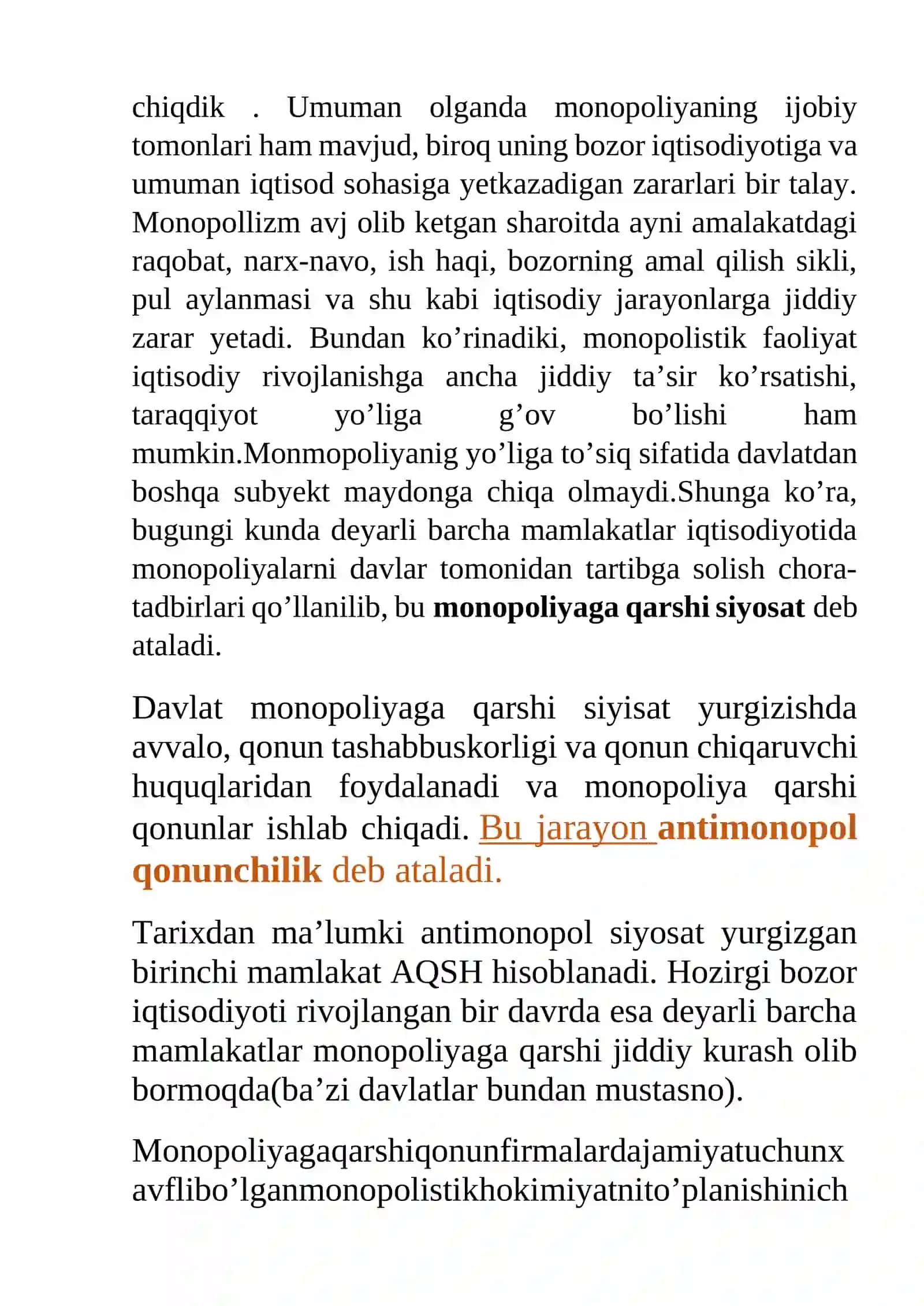 Antimonopol siyosatning vujudga kelishi 3