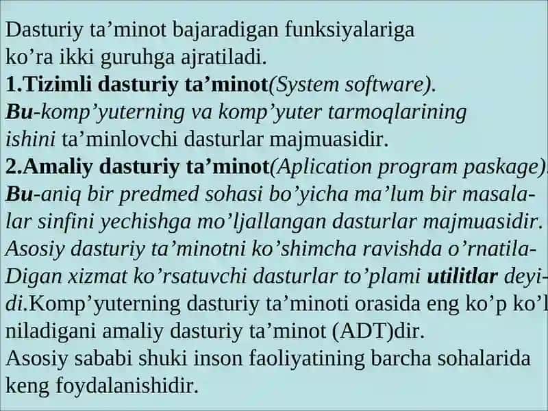 Dasturiy ta’minot va uning rivojlanib borish tendentsiyalari 3