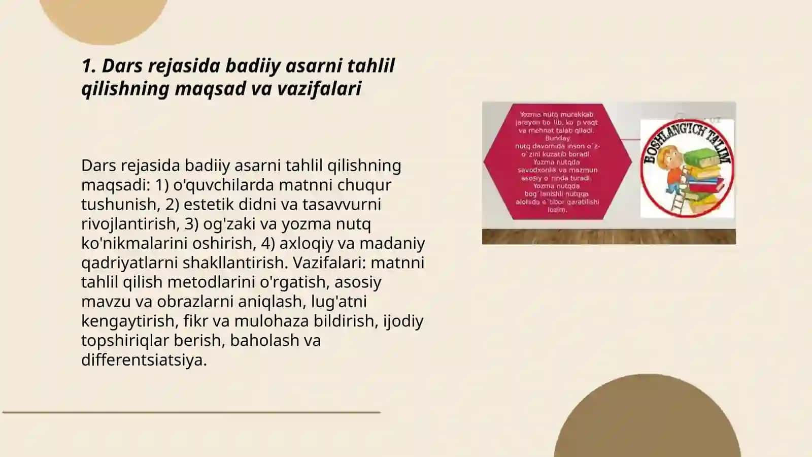Boshlanğich sinflarda badiiy asarni tahlil qilishni metodik shartlari 3