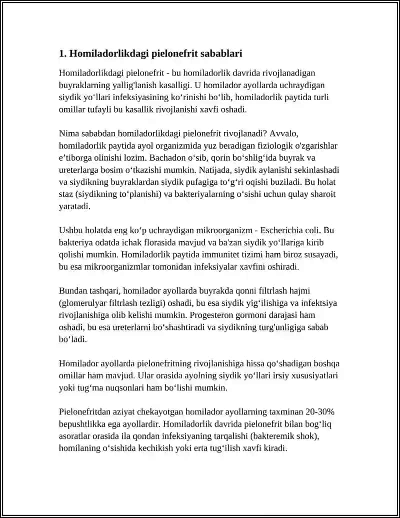 HOMILADORLIK DAVRIDAGI PIYELONEFRIT 3