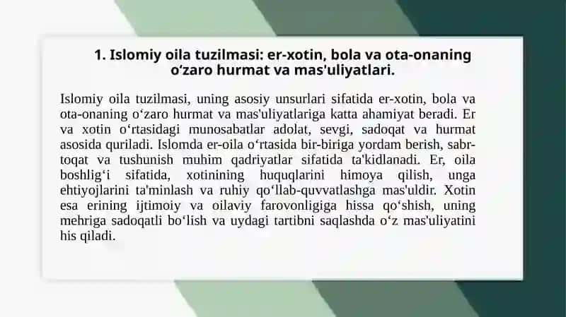 Shayx Muhammad Sodiq Muxammad Yusufning Baxtiyor oila asarida islom qadriyatlarining talqini 3