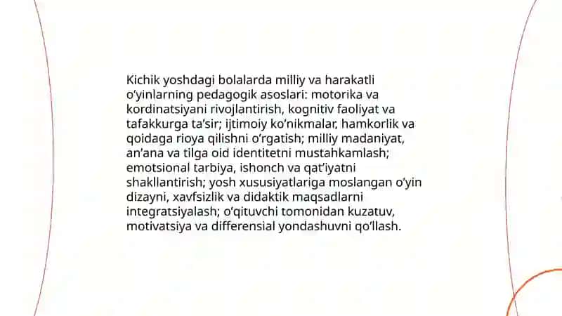 Kichik yoshdagi bolalarga beriladigan milliy va harakatli oʼyinlarni oʼrgatish 3