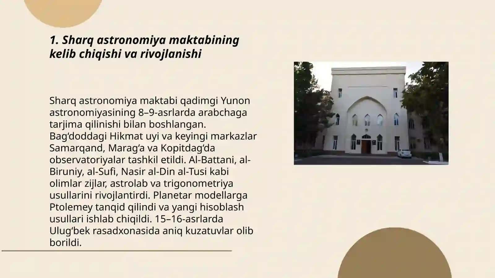 Sharq astronomiya maktabi 3