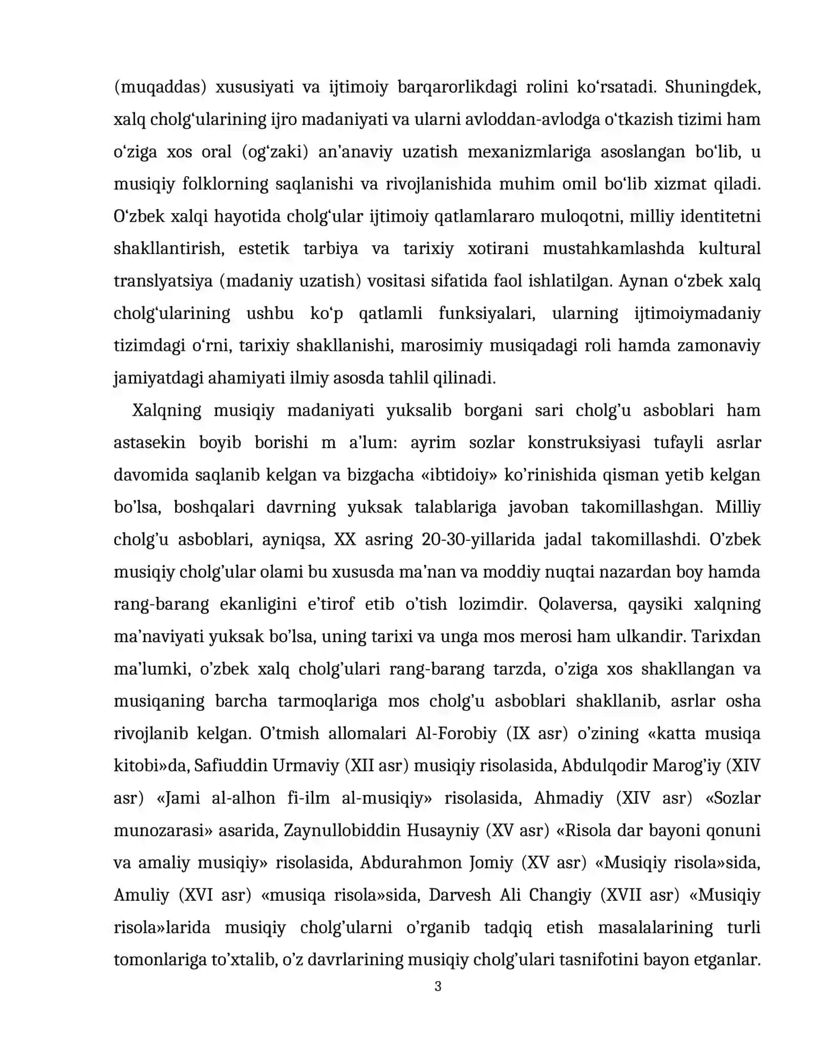 Xalq cholg’ularida ijrochilik haqida ma‘lumotlar 3
