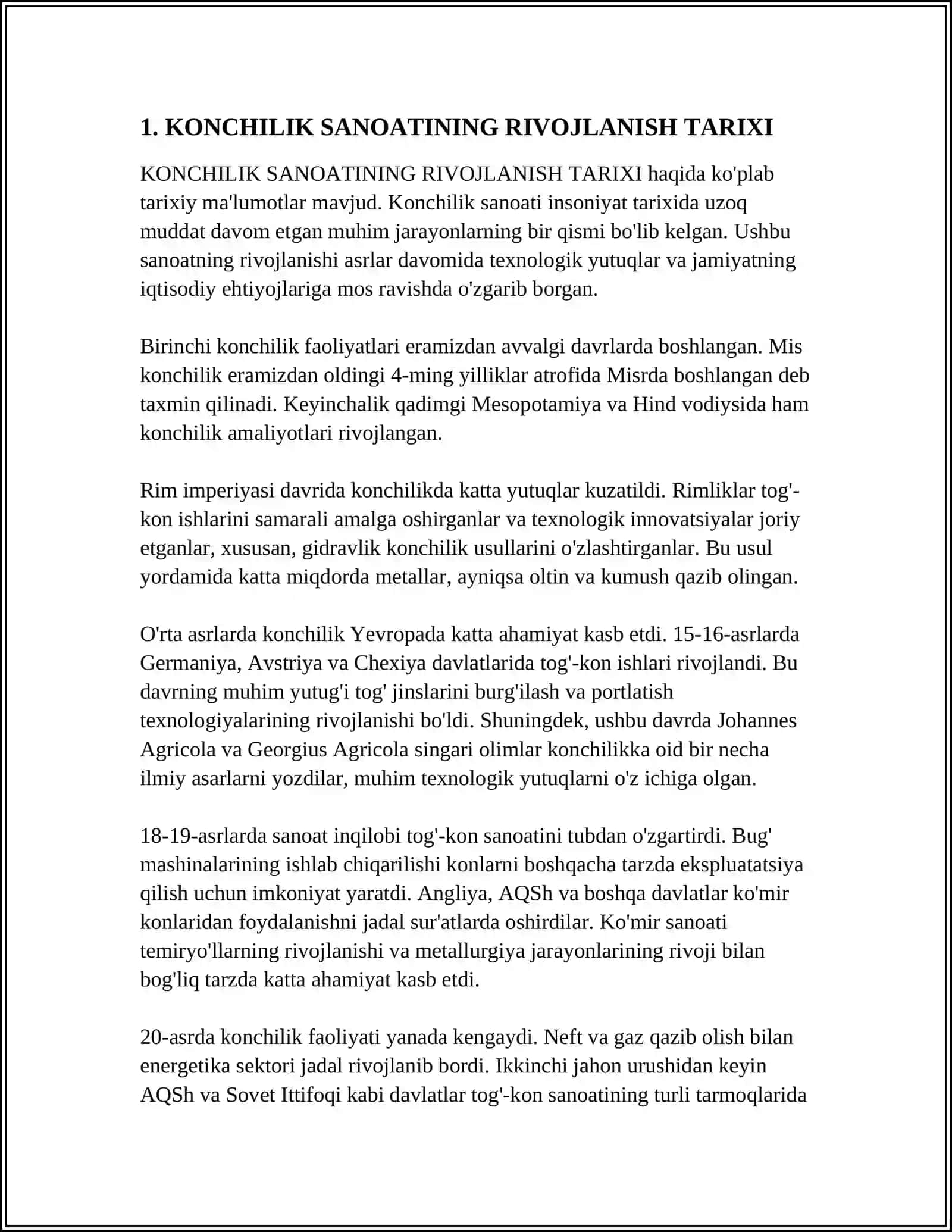 KONCHILIK SANOATI RIVOJLANGAN DAVLATLAR TO'G'RISIDA MA'LUMOTLAR 3
