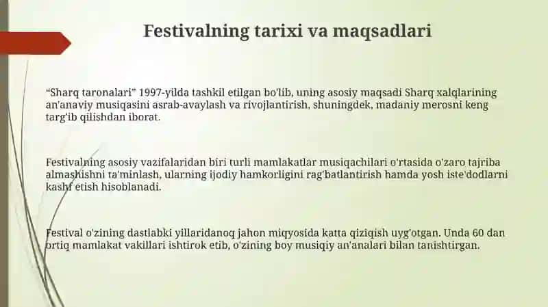 Sharq taronalari xalqaro musiqa festivali 3