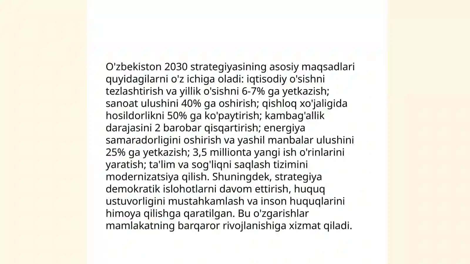 Oʼzbekiston 2030 strstegiyasi mazmun mohiyati 3