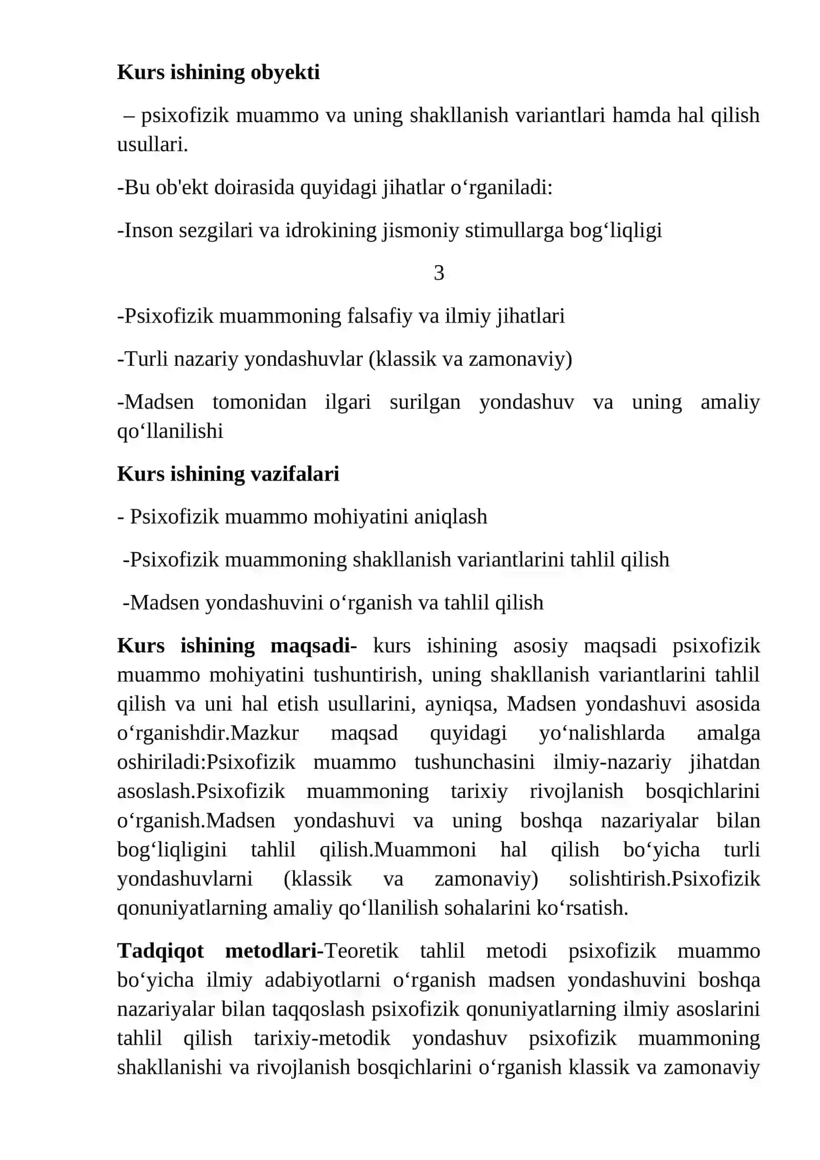 psixofizik muammo: uni shakllantirish variantlari va uni hal qilish usullari (Madsen) 3