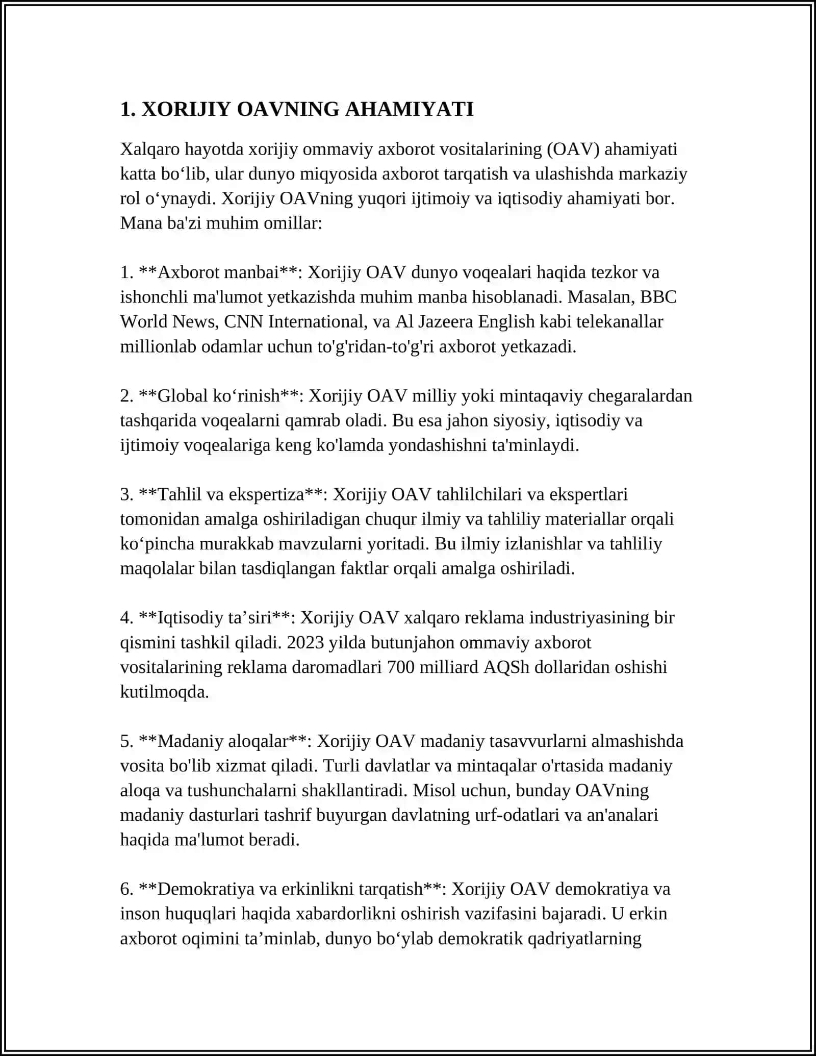 XORIJIY OMMAVIY AXBOROT VOSITALARI 3