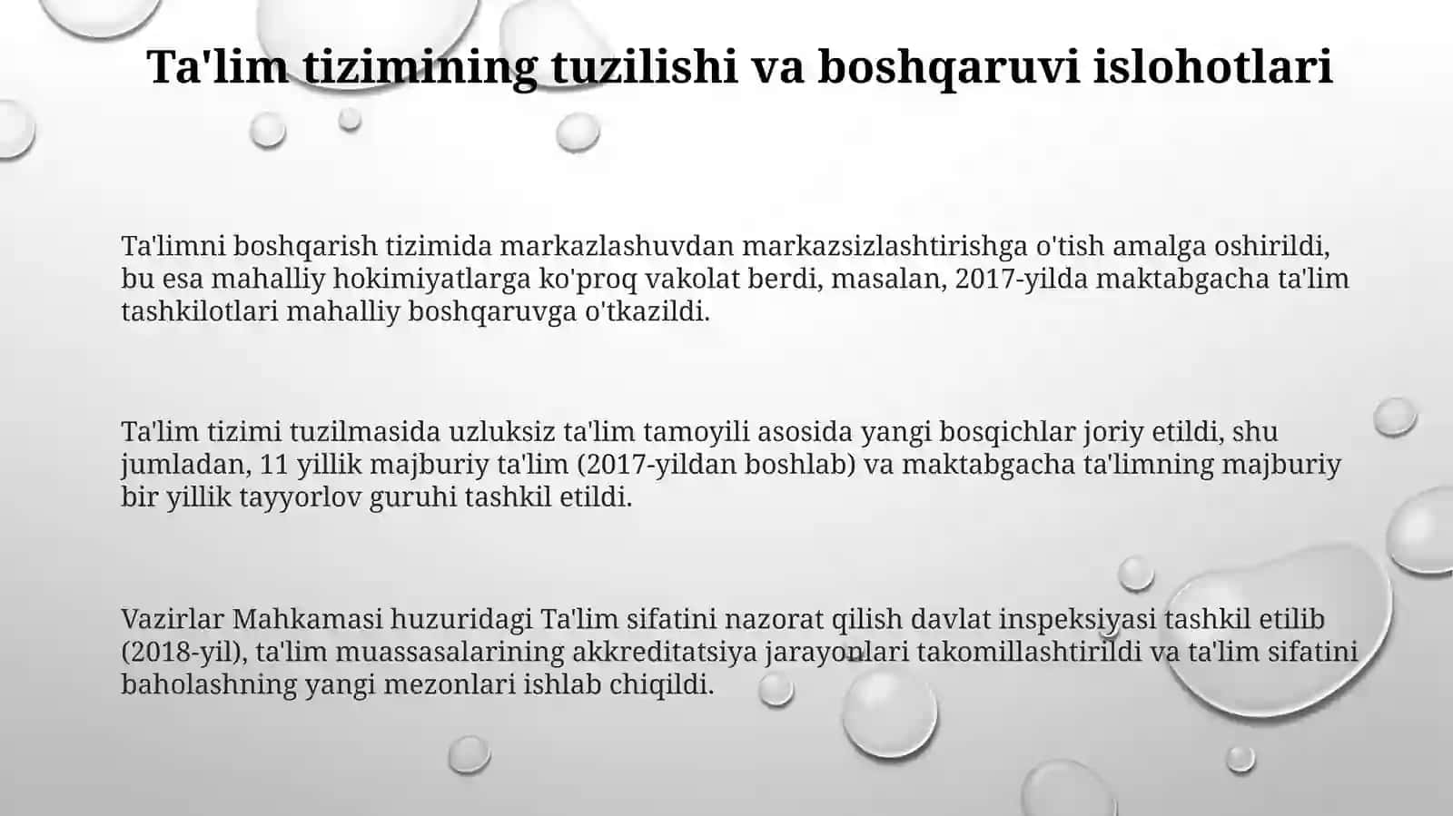 Ta'lim sohasidagi yutuqlar va muammolar tahlili 3