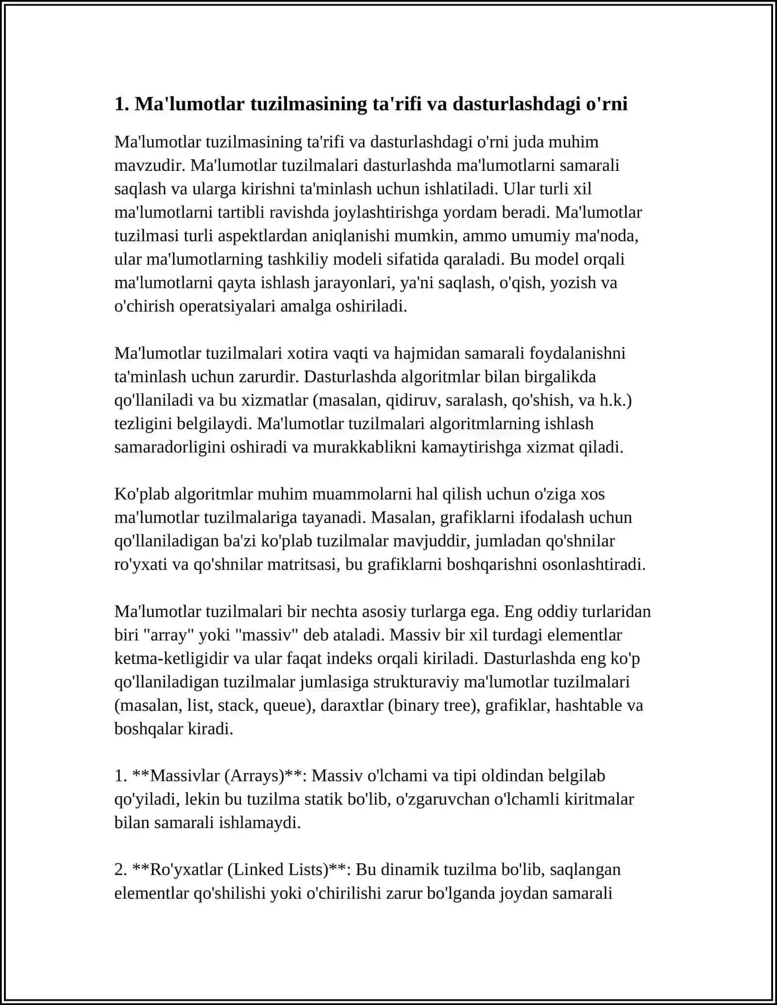 Dasturlashda ma'lumotlar tuzilmasi 3