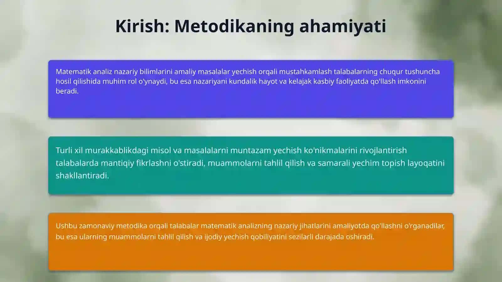 Matematik analiz misol va masalalar yechish metodikasi 3