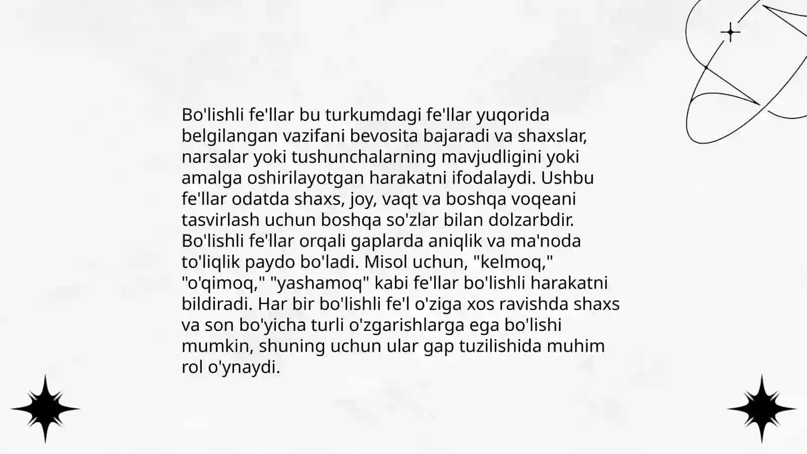 3- sinf Ona tili fani Mavzu:"Bo'lushl va bo'lishsiz fe'llar " Dars ishlanma 3