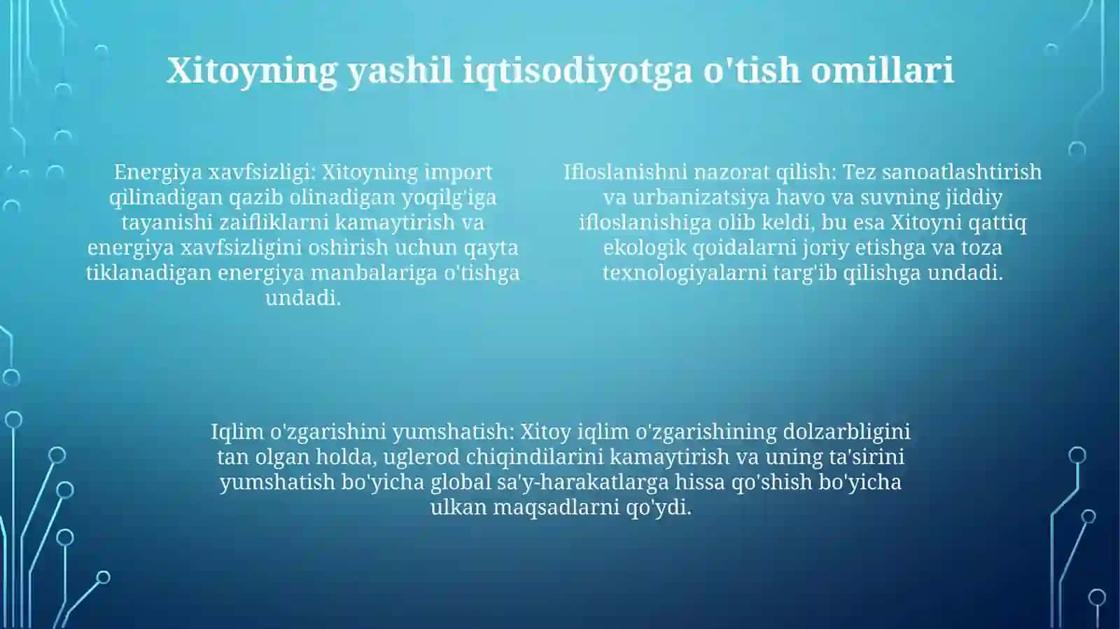 Yashil Iqtisodiyotga O'Tishning XitoyTajribasi 3