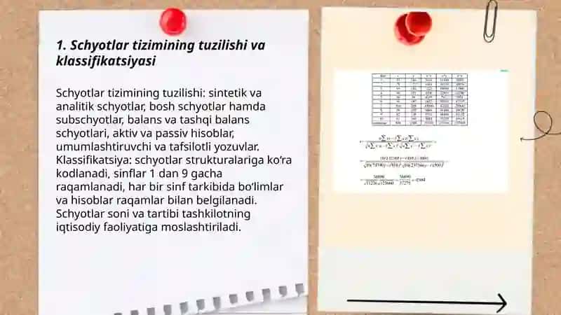 Schyotlar tizimi va buxgalteriya balansi moddalarning oʻzaro bogʻliqligi 3