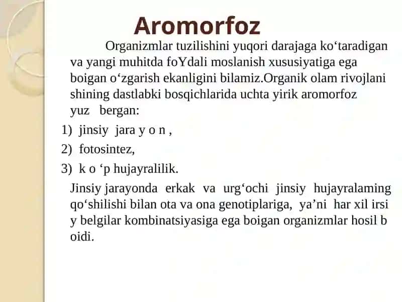 5-laboratoriyamashg‘uloti 11-sinf Umurtqali hayvonlar misolida aromorfoz, idioadaptatsiyalarni o‘rganish. 3