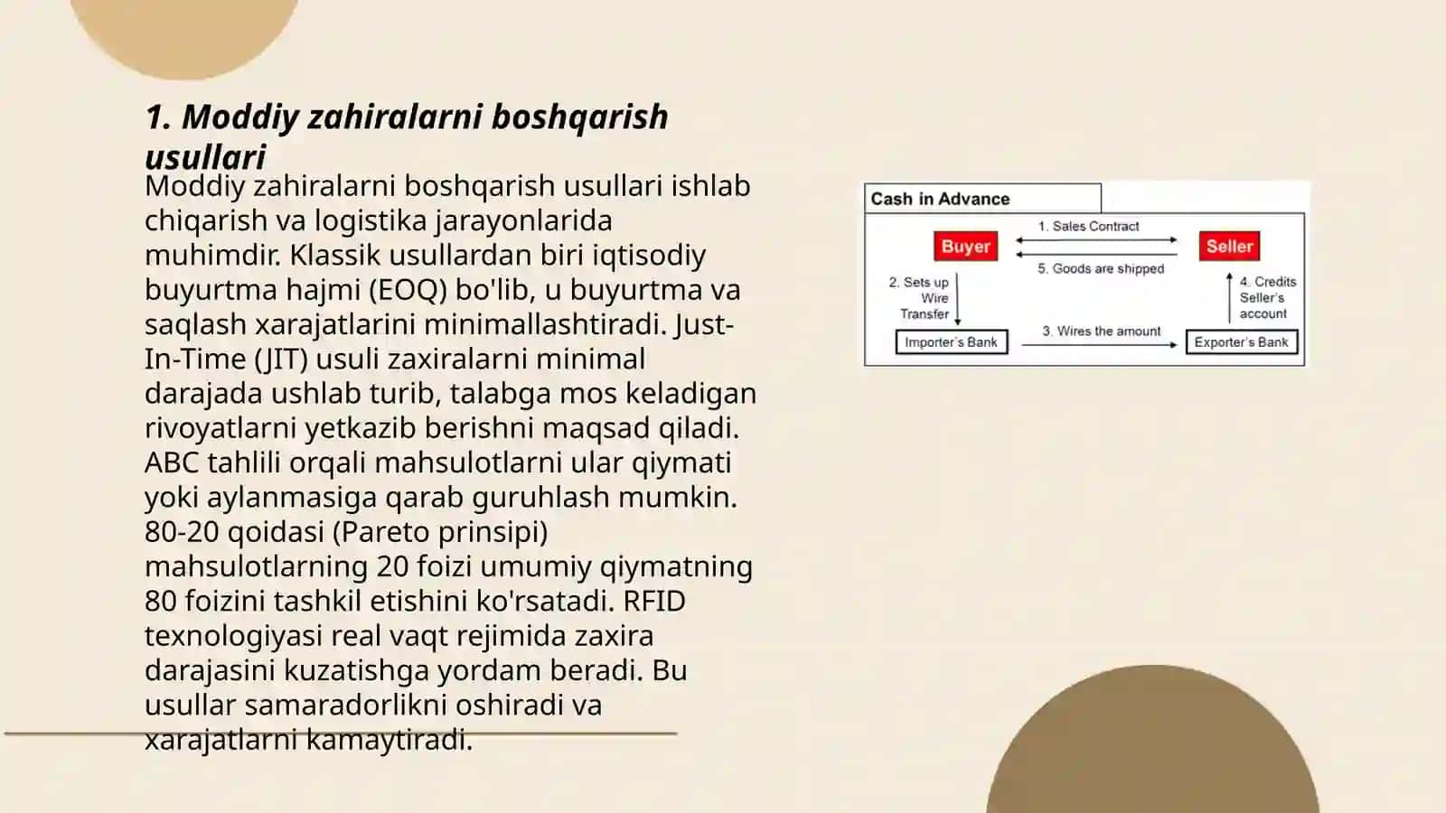 Moddiy zahiralarni boshqarish usullari 3