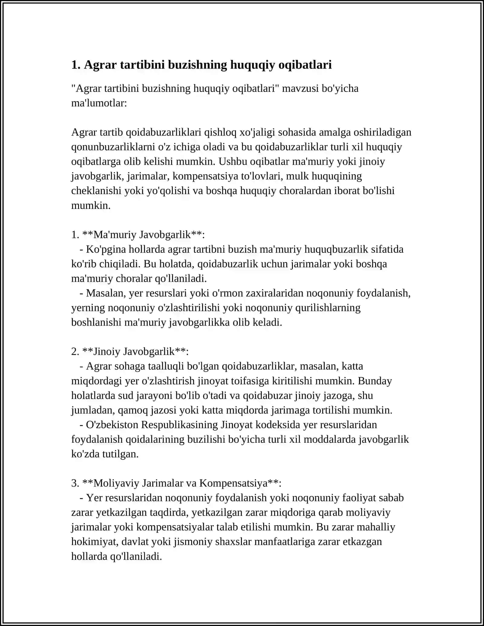 Agrar Tartibini Buzganlik Uchun Mol Mulk Javobgarligi 3