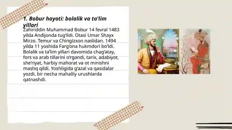 Bobur hayoti va ijodi kitoblari va Lola gʻazali haqida 3