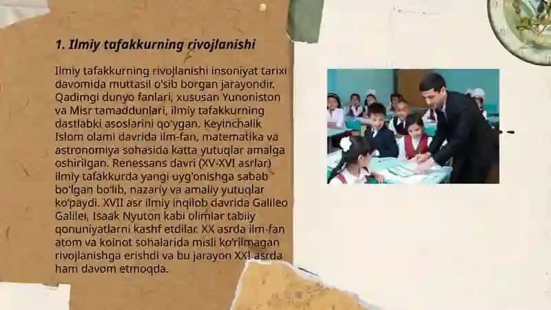 Ilmiy dunyoqarashni shakllantirish va oʻquvchilarni aqliy tarbiyalash 3