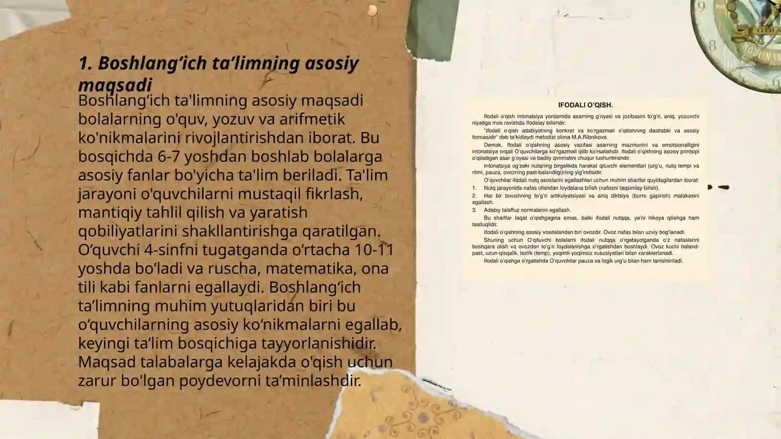 Boshlangʻich taʼlim pedagogikasi mazmuni maqsadi va vazifalari 3