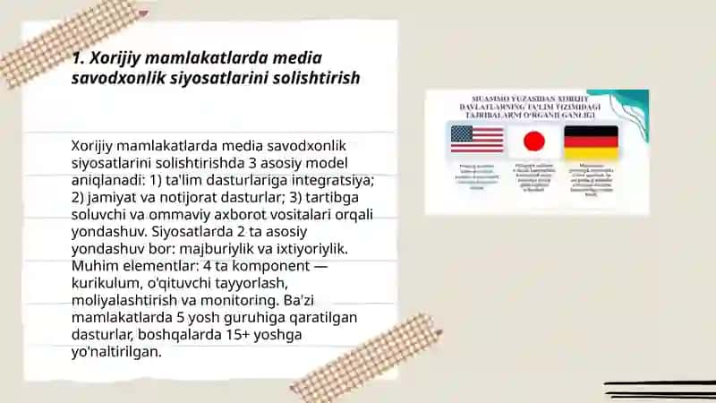 Xorijiy mamlakatlarda media savodxonlik va axborot madaniyatining qiyosiy tahlili 3