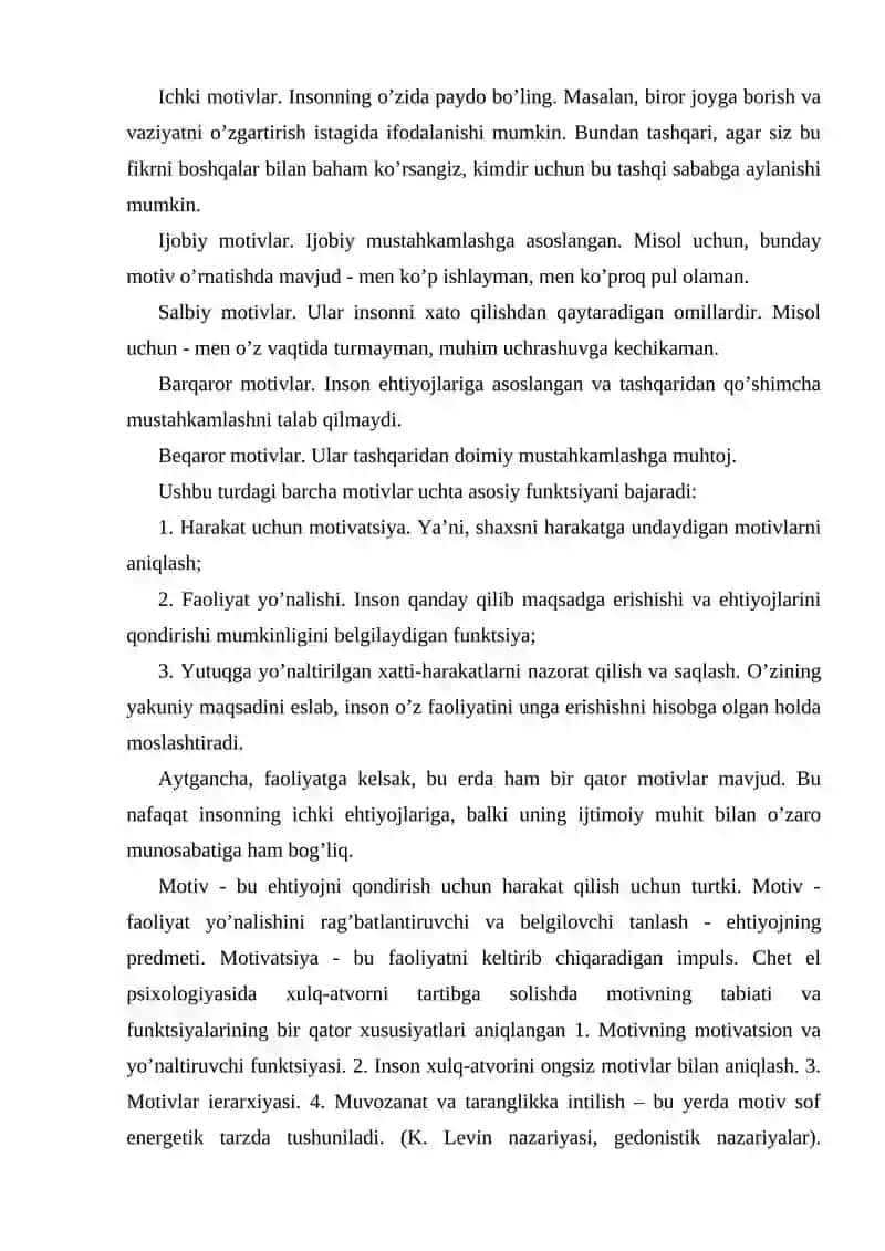 Shaxs rivojlanishining turli davrlarda motivatsion jarayonning ahamiyati 3