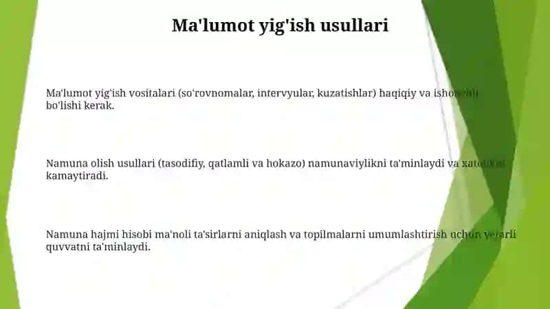 Ma'lumotlarni yig'ish va tahlil qilish usullari 3