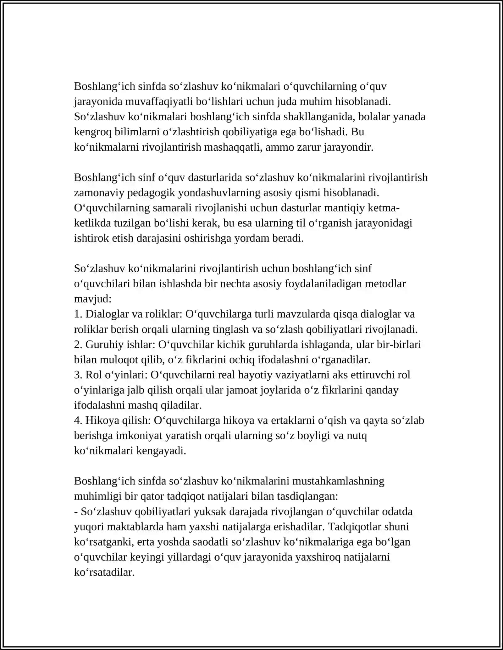 BOSHLANĜICH SINFDA GAP USTIDA ISHLASHDAGI IZCHILIK 3
