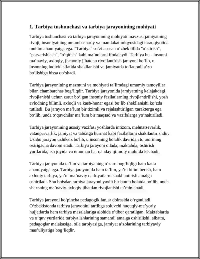 TARBIYA JARAYONINING MOXIYATI VA MAZMUNI 3