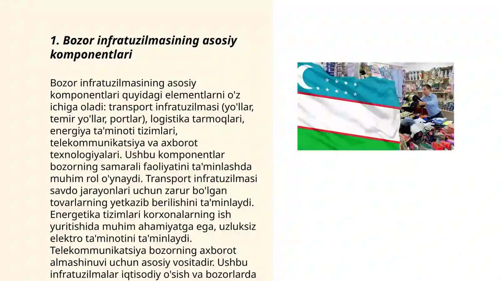 Bozor infratuzilmasining asosiy komponentlari 3