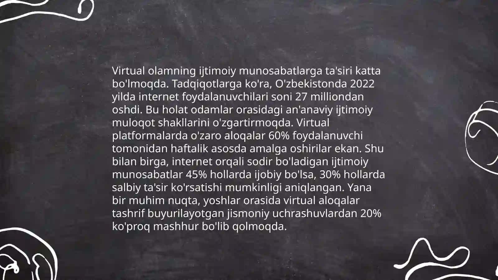 Virtual olam jozibadorlik qaramlik oqibatlari 3