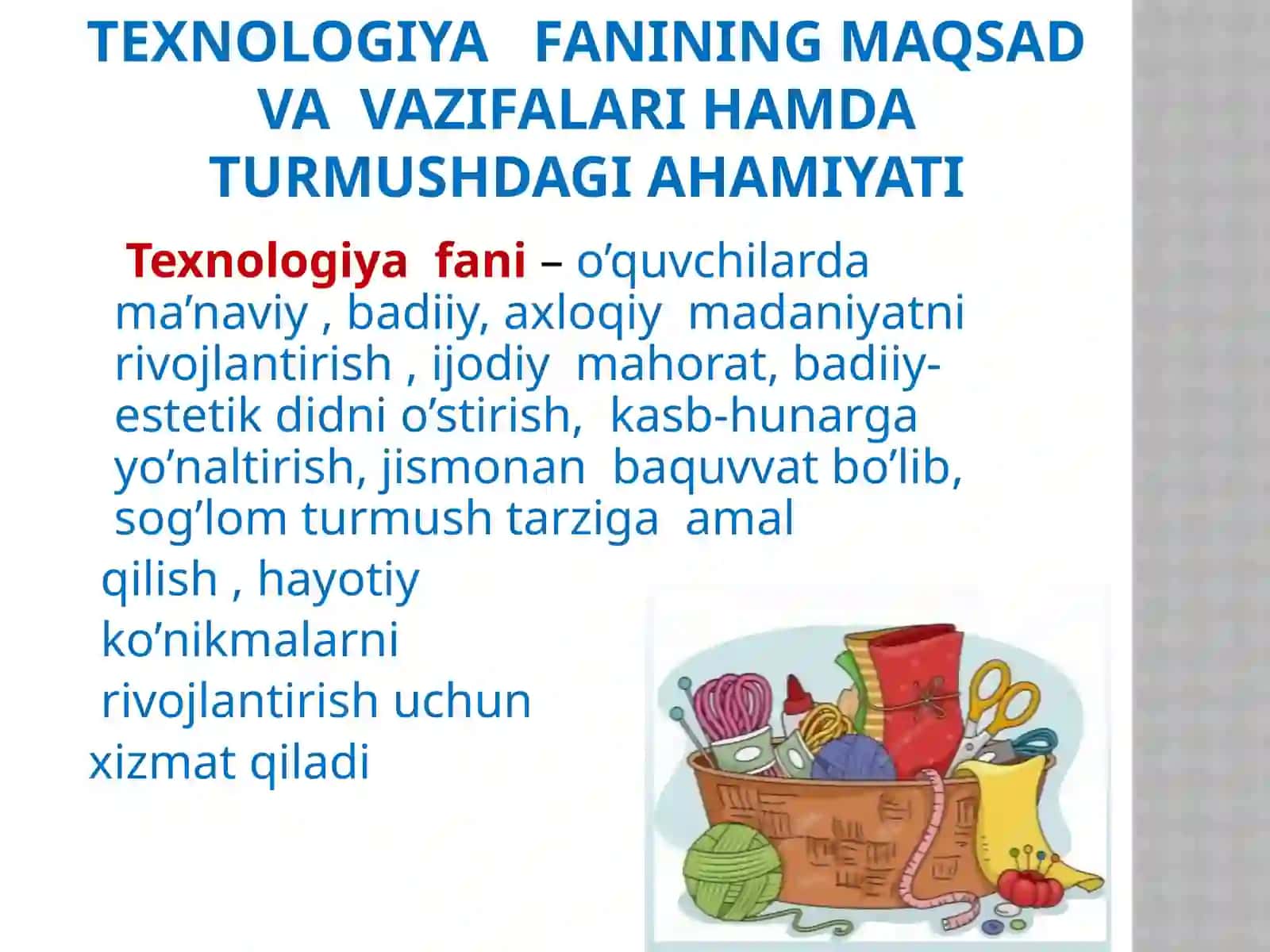 5-sinf Texnologiya fanidan Kashtachilikda rang va naqsh turlari mavzusida dars ishlanma 3