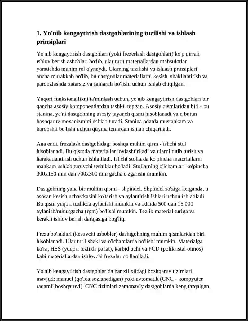 Yo`nib Kengaytirish Dastgohi va Ularda Ichkilarga Ishlov Berish 3