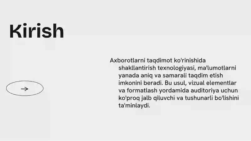 Axborotlarni taqdimot ko'rinishida shakllantirish texnologiyasi 3