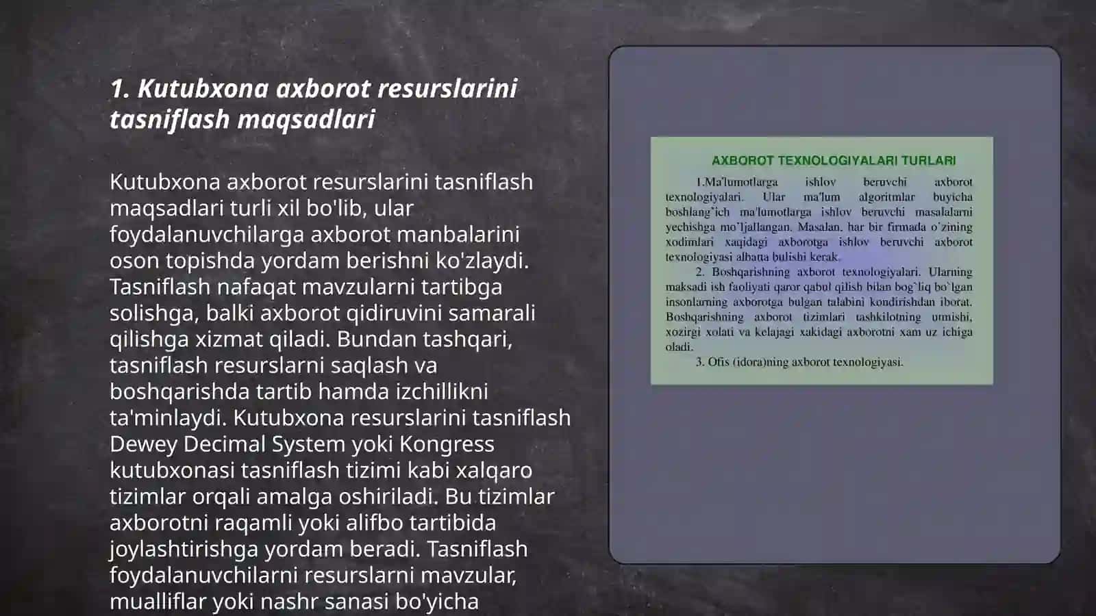 Kutubxona axborot resurslarini klassifikatsiyasi haqida umumiy tushuncha 3