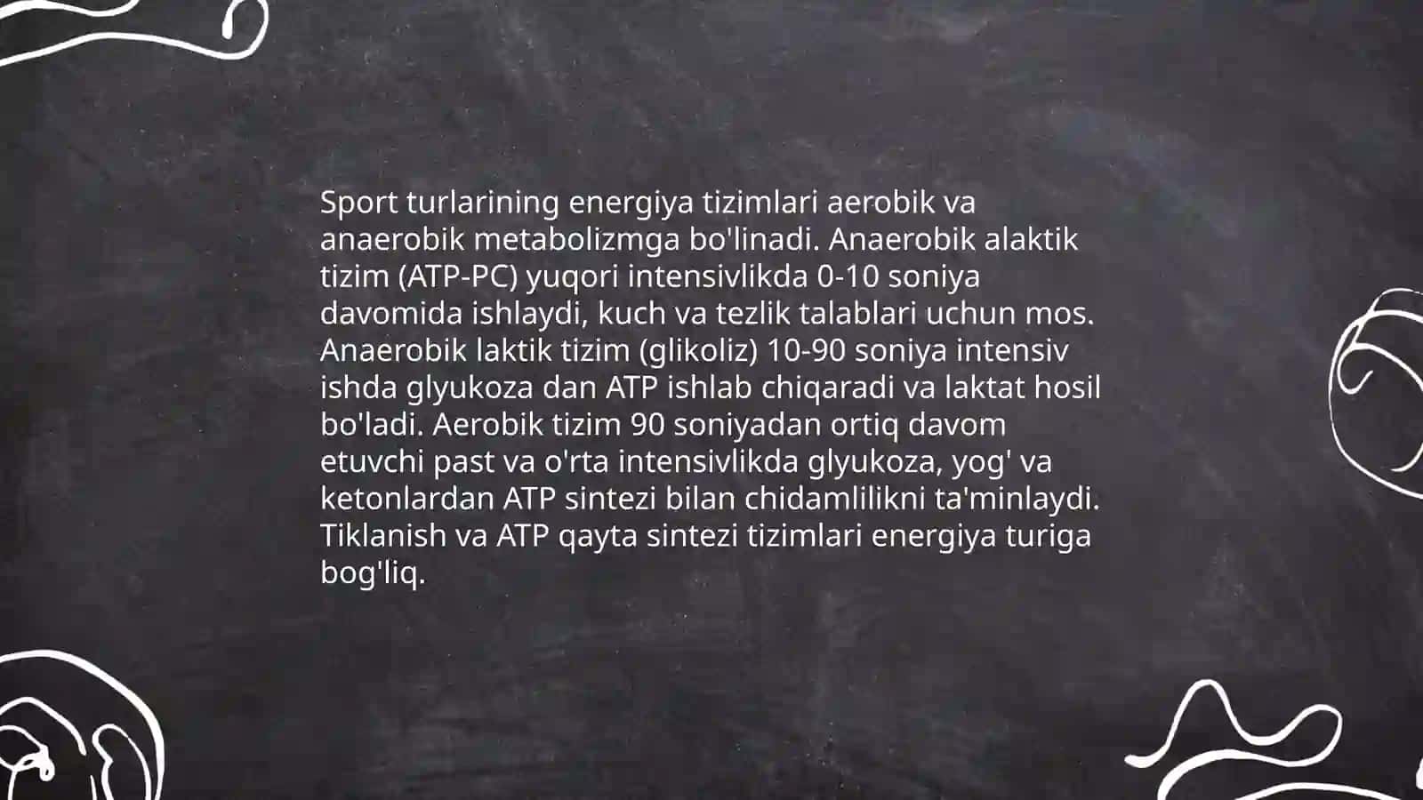Talab olingan sport turlariga biokimyoviy xarakteristika 3