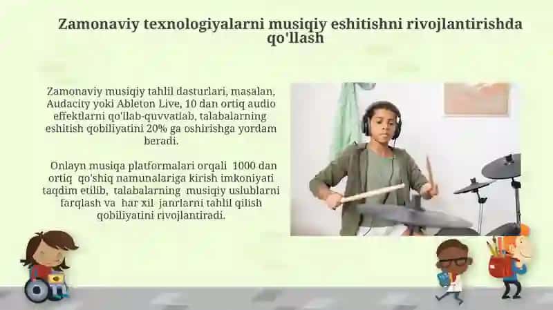 Musiqa mashg`ulotlarida tarbiyalanuvchilarning musiqiy eshitish qobiliyatini loyihalashtirish 3