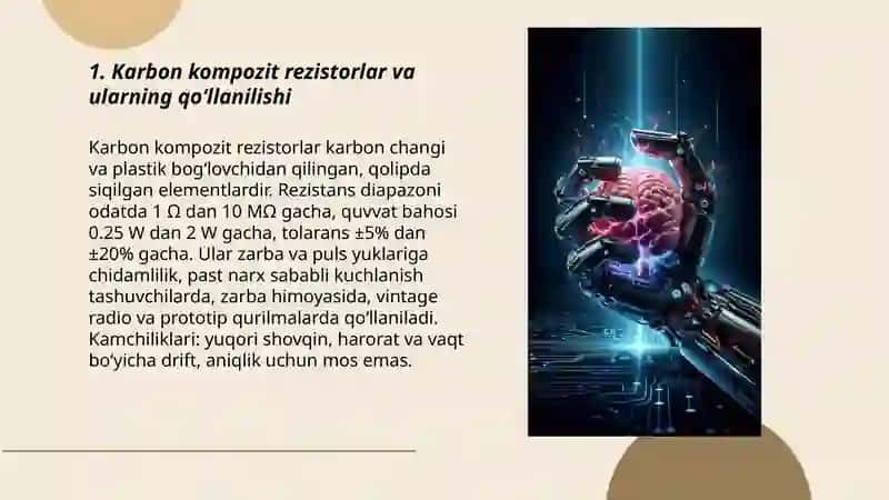Rezistorlar va kondensatorlarning turlari va ularning qoʻllanilishi 3